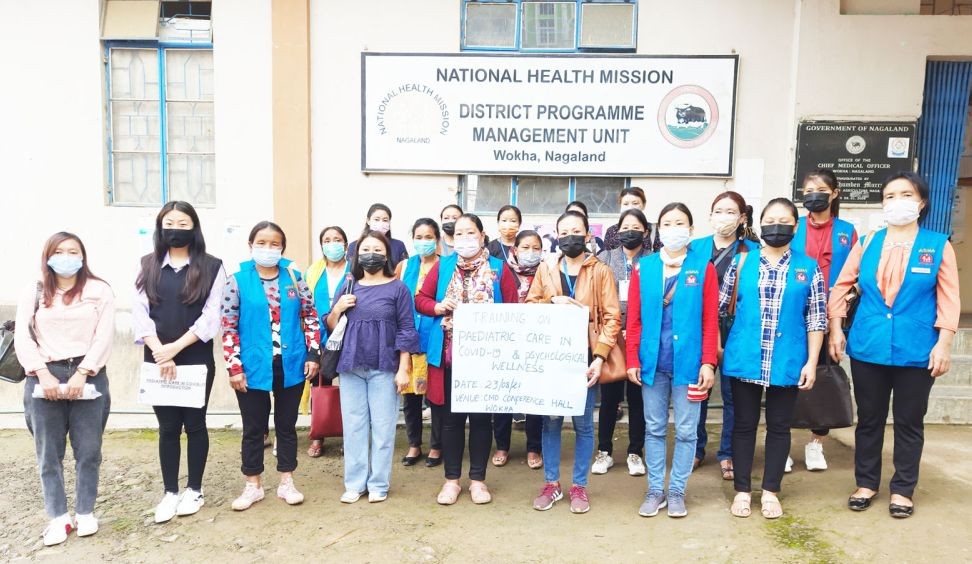ASHAs of Wokha sadar and NUHM during the training on pediatric care in COVID-19 and psychological wellness held at CMO Conference hall Wokha on August 23. (Photo Courtesy: CMO office Wokha)